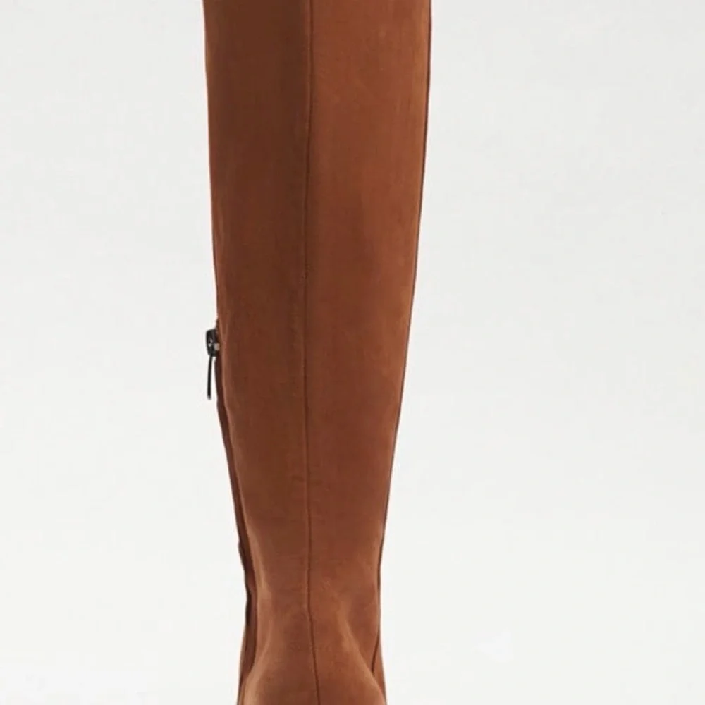 Sam Edelman Sulema Brown Suede Knee High, Block Heel, 7.5, western, bohemian - Picture 2 of 8